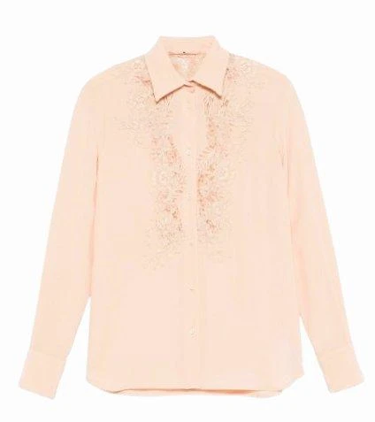 ERMANNO Ermanno Scervino Lace-Panel Curved Hem Shirt 1
