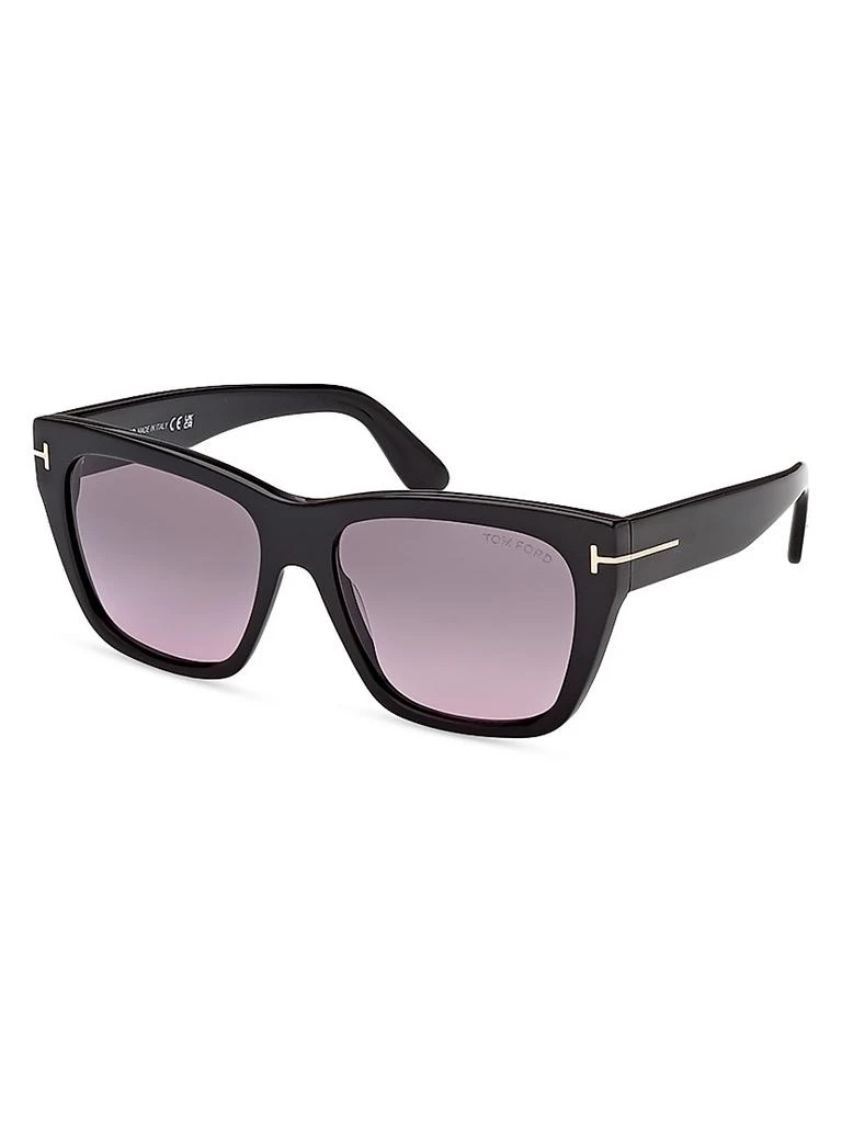 Shop Lauren Smoke Mirror Square Ladies Sunglasses FT0614 01C  display picture 1