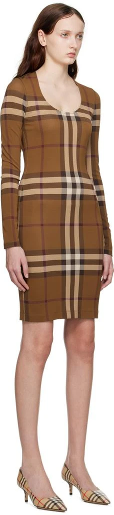 Burberry Brown Exaggerated Check Midi Dress 2
