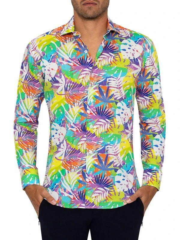 Bertigo David Leaf Print Shirt 1