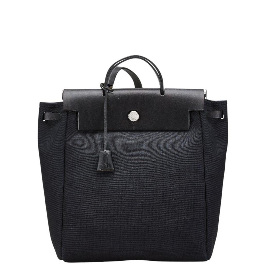 Hermes Toile Officier Leather Backpack (Pre-Owned)