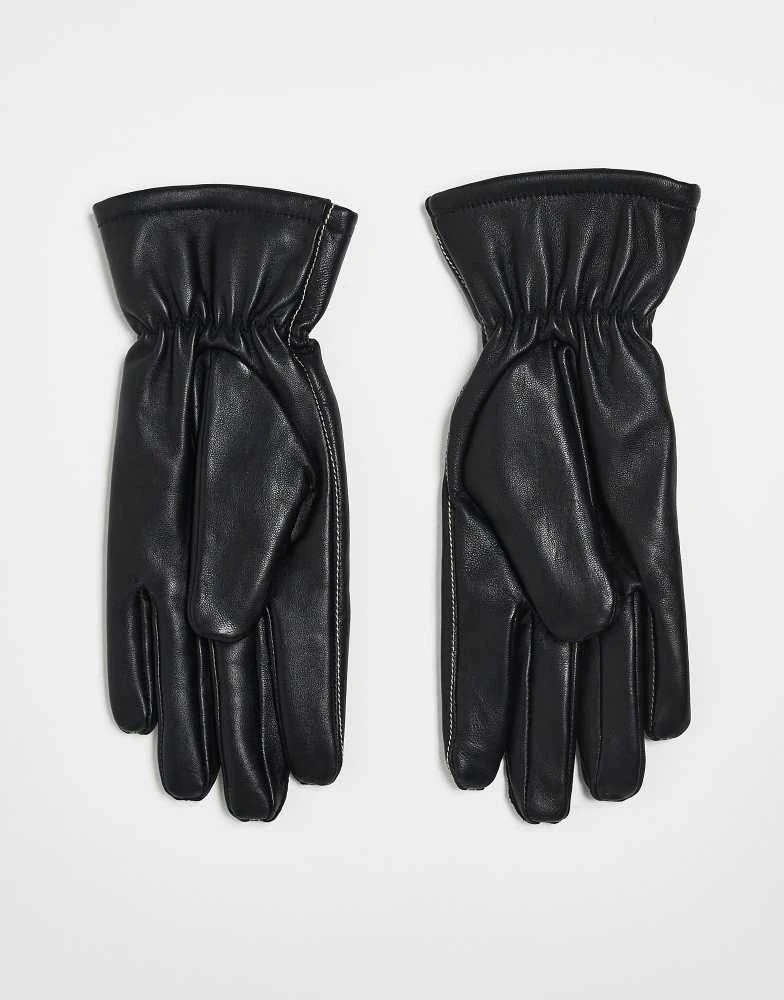Becksondergaard Becksondergaard smooth leather gloves in black 2