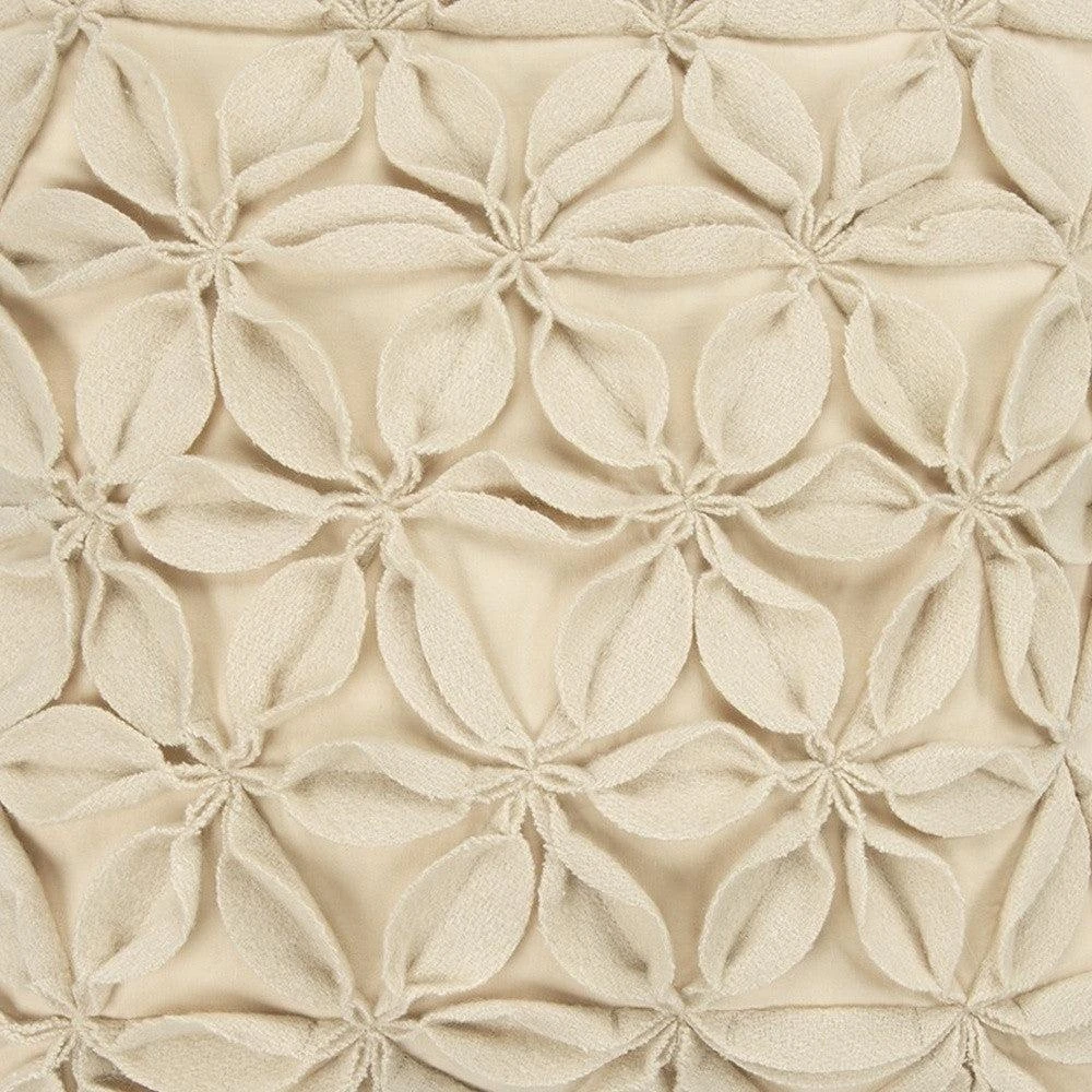 Hivvago Cream Pinwheel Floral Petal Down Filled Throw Pillow 5