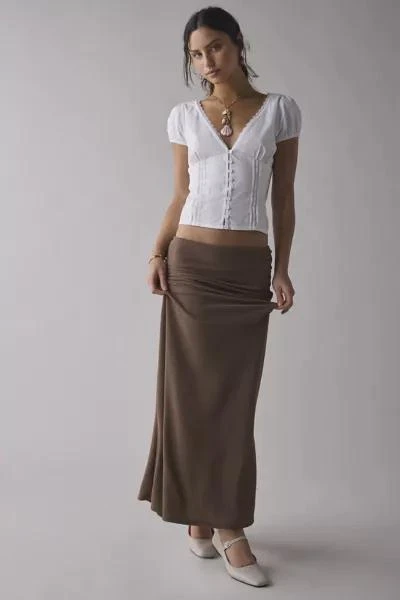 Urban Renewal ReMADE By UO Remnants Foldover Crepe Maxi Skirt 1
