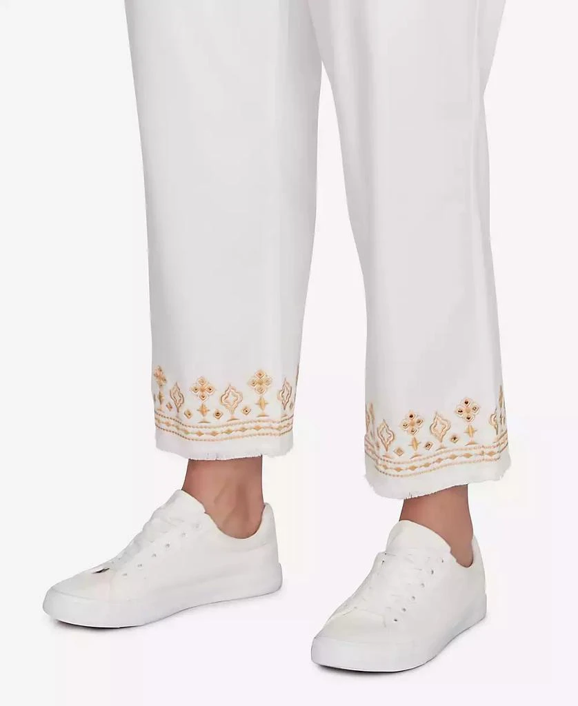Ruby Rd. Plus Size Denim Embroidered Ankle Pants 5