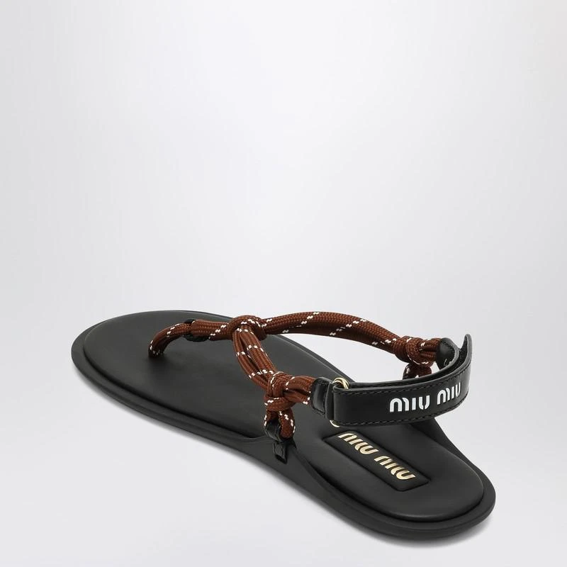 Miu Miu Tobacco-coloured Riviere sandal in rope and leather 4