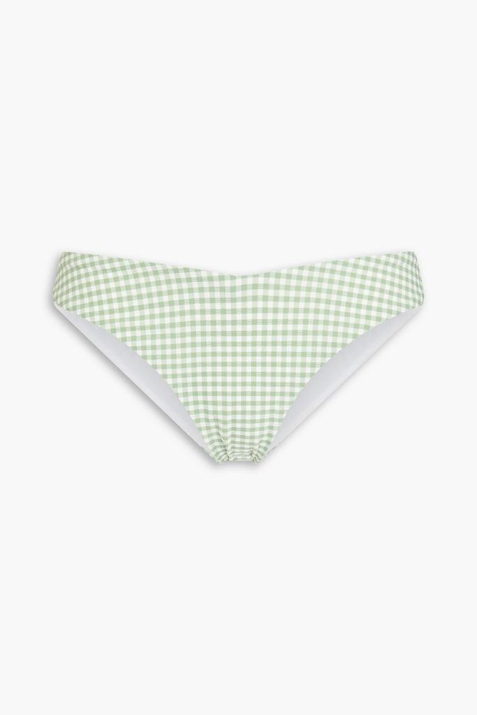 Onia Chiara gingham stretch-seersucker low-rise bikini briefs