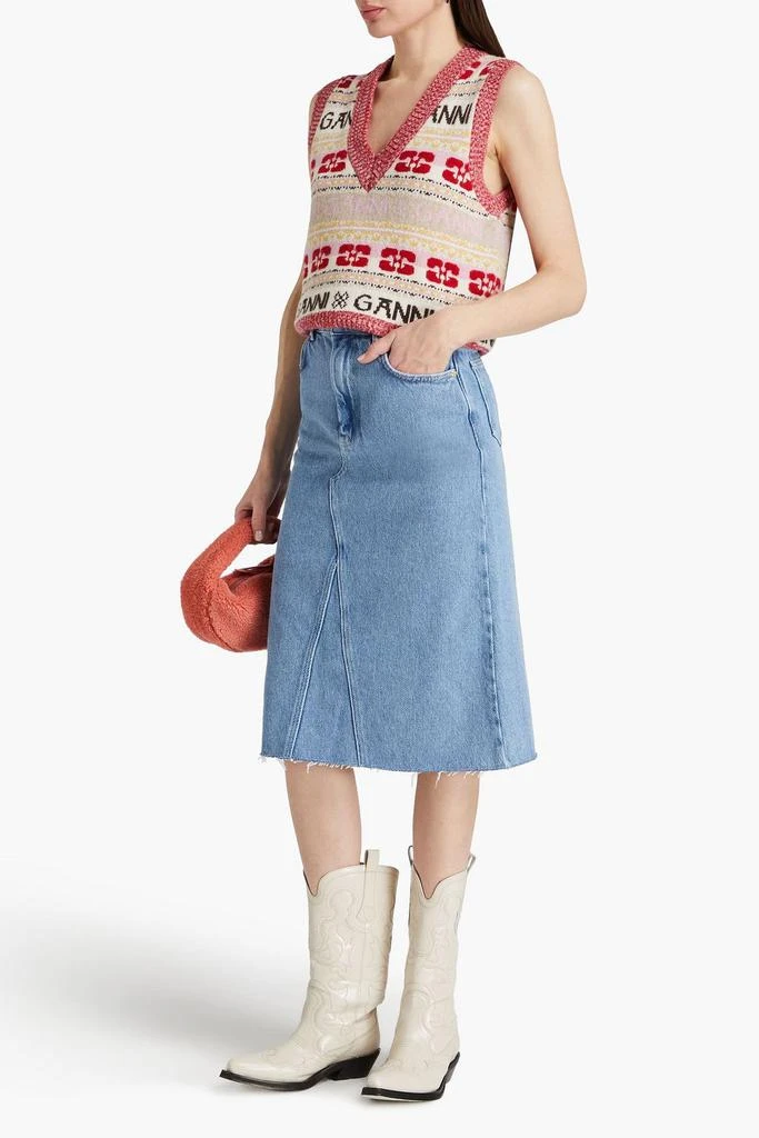 Ganni Frayed denim skirt 2