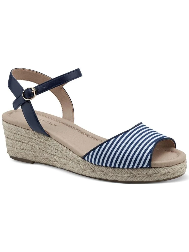 Charter Club Luchia Womens Canvas Buckle Wedge Sandals 8