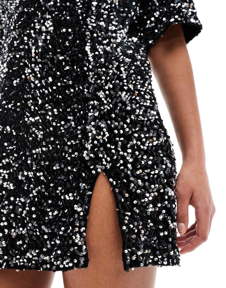 4th and reckless sequin dress 4th & Reckless sequin square neck cami maxi dress in beige
