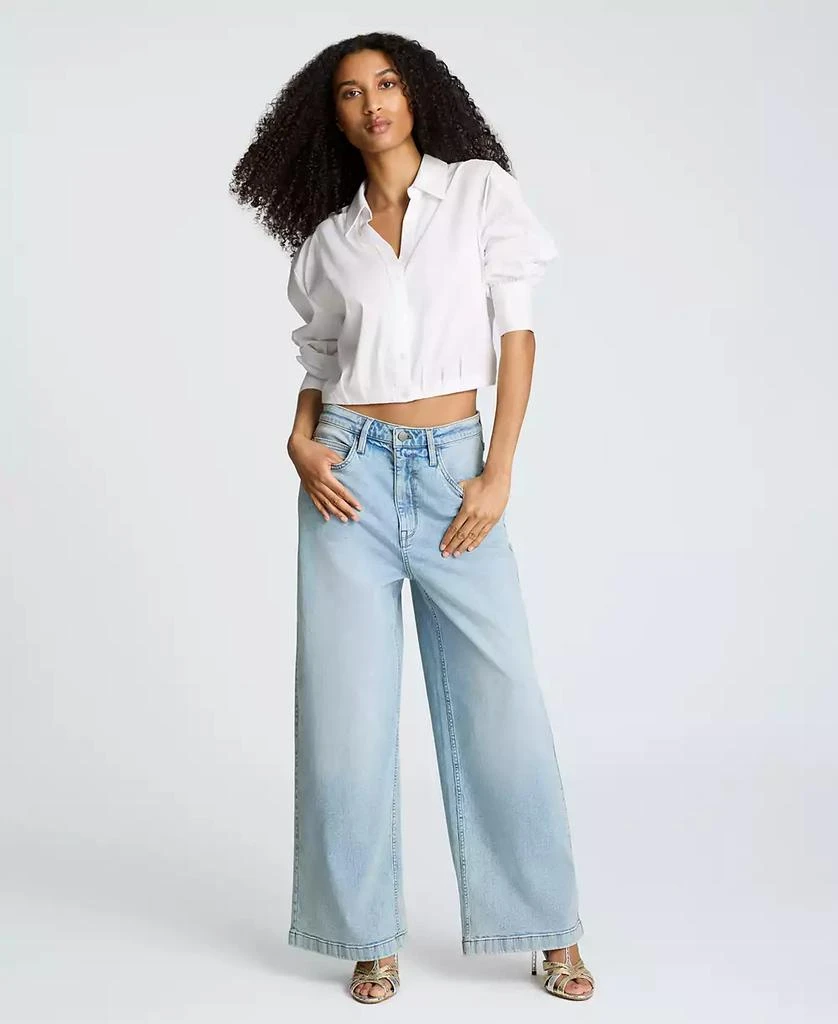 Kenneth Cole Women's Button-Front Long-Sleeve Cropped Shirt 2