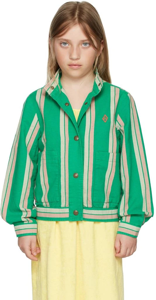 The Animals Observatory Kids Green Stripes Tiger Jacket 2