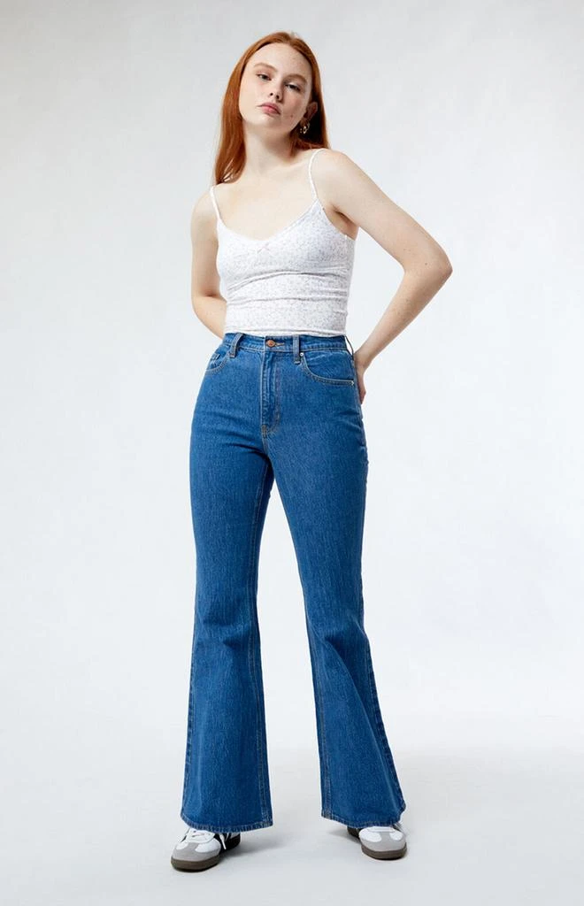 PacSun Eco Stretch Dark Indigo High Waisted Flare Jeans 2