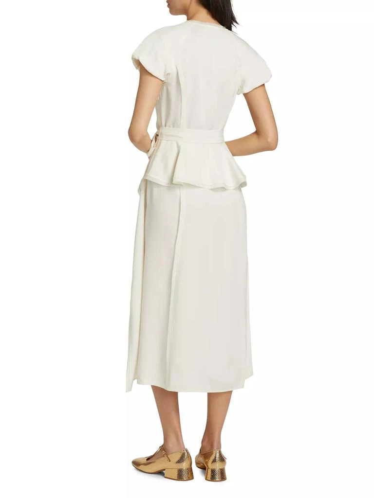 Ulla Johnson Demetria Crepe Peplum Belted Midi-Dress 5