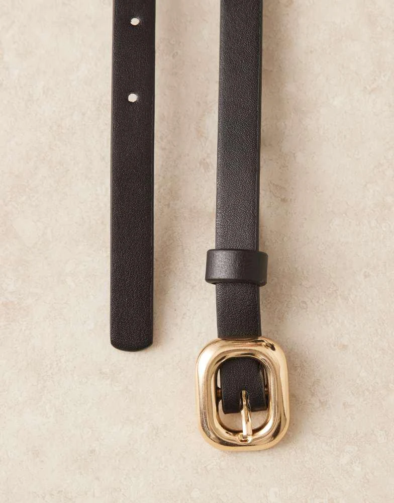 Asos Design Asos Buckle Belt ASOS DESIGN Faux Leather Black Size