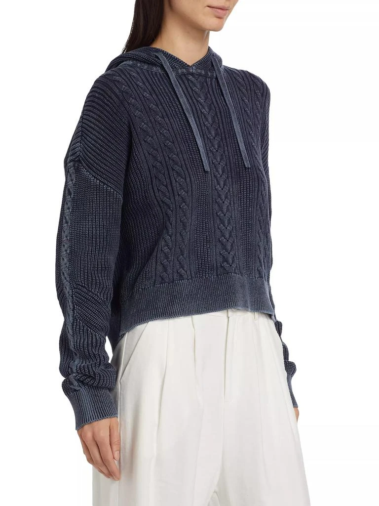ATM Anthony Thomas Melillo Cotton Cable-Knit Drawstring Hoodie 4