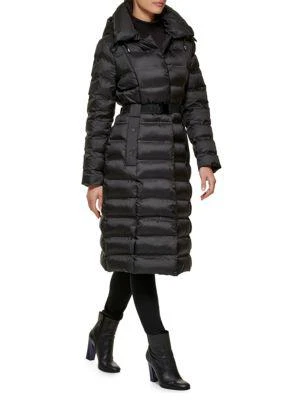 Kenneth Cole Belted Puffer Stadium Jacket 6