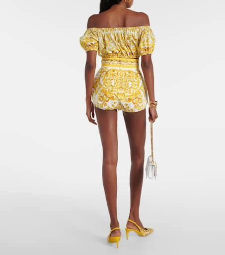 Dolce 
Gabbana Majolica high-rise cotton shorts 3