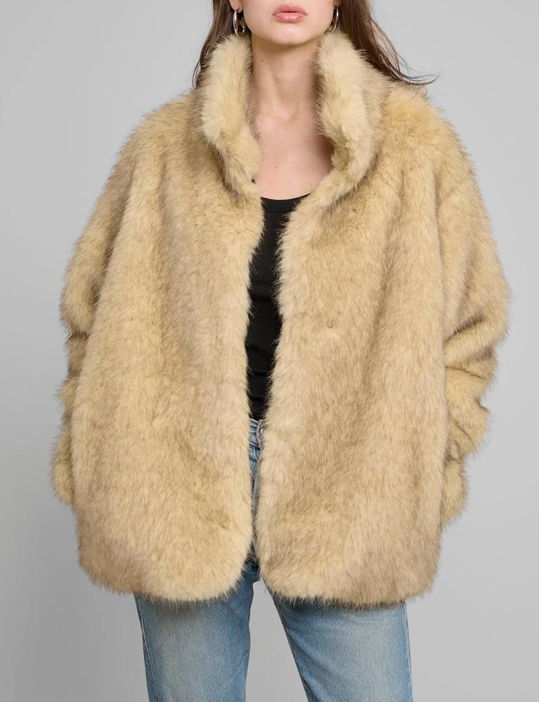 Pixie Market Beige Faux Fur Jacket 5