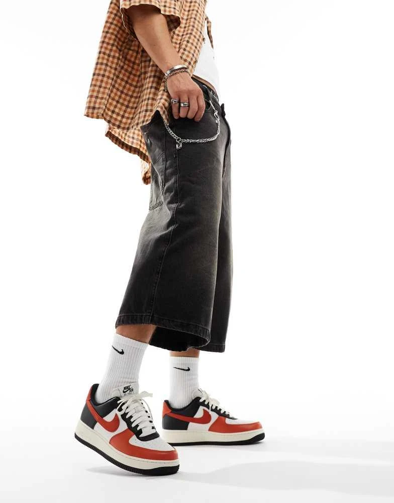 NIKE Nike Air Force 1 '07 LV8 trainers in white, orange and black 4