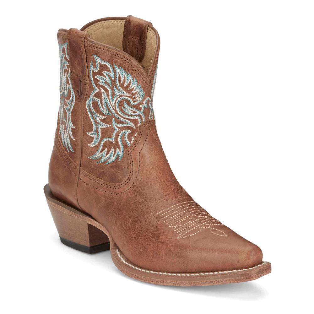 Justin Boots Isabella Embroidered Snip Toe Cowboy Booties