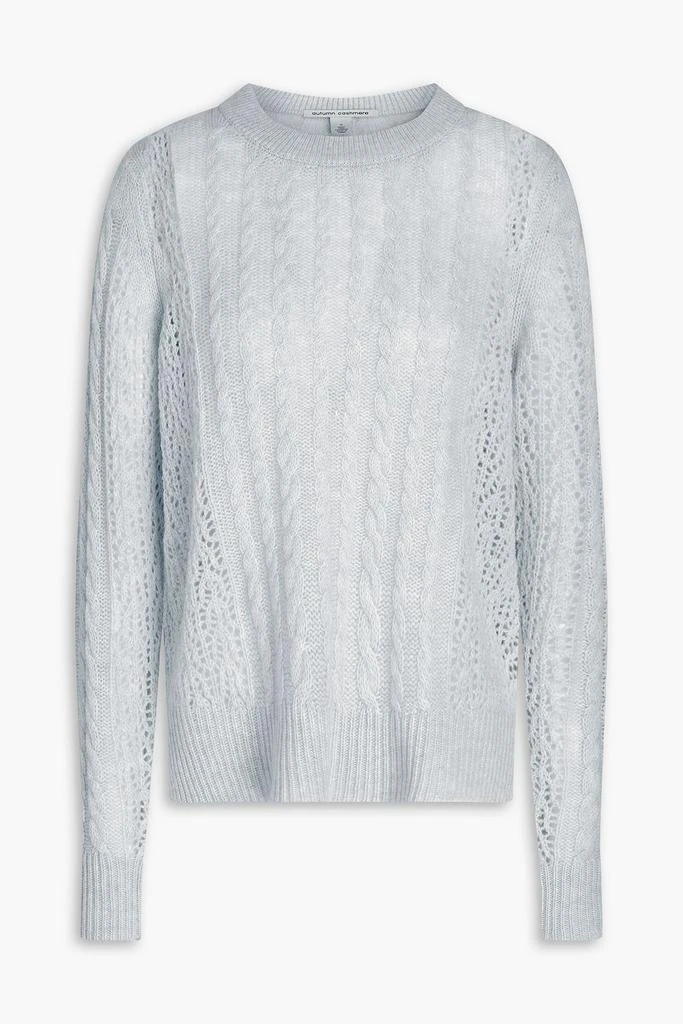 Autumn Cashmere Cable and pointelle-knit cashmere sweater 1