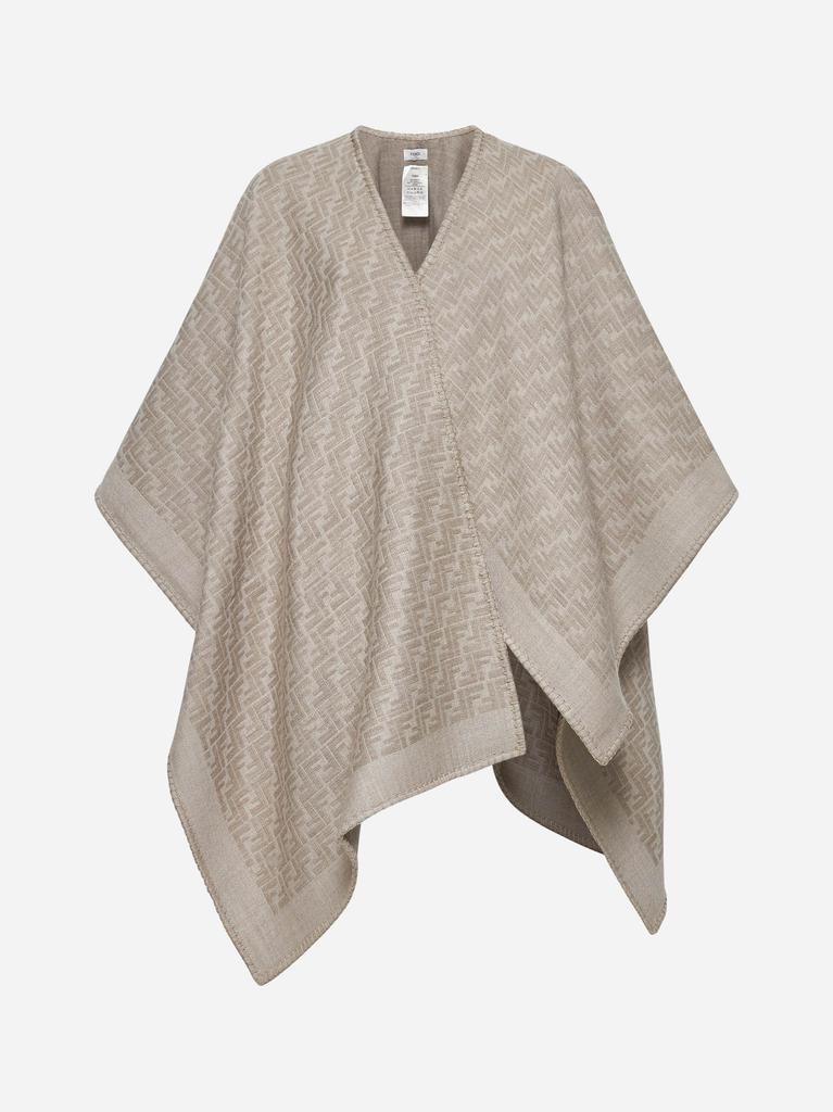 Fendi FF jacquard wool poncho - Sweaters - BeyondStyle