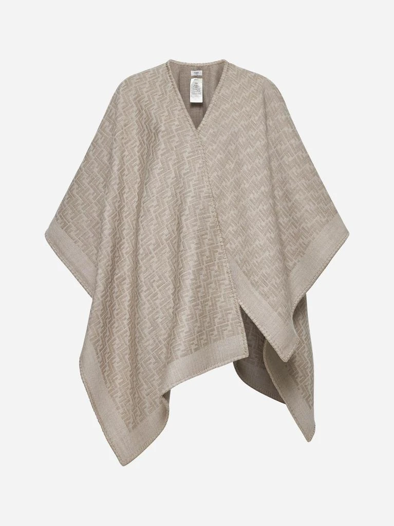 Fendi FF jacquard wool poncho 1