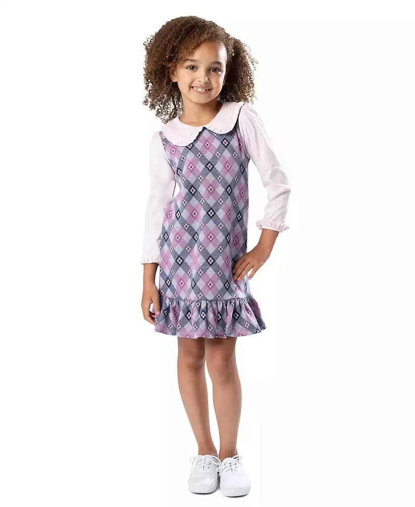Rare Editions Toddler & Little Girls Argyle Print Jumper Dress 1