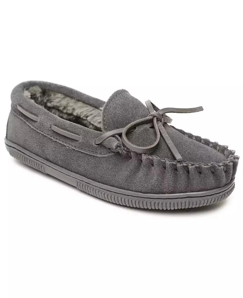 Minnetonka Little Boys Pile Lined Hardsole Moccasin Slippers 1