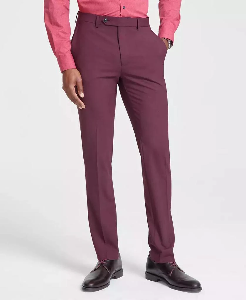Bar III Men's Skinny-Fit Burgundy Wool Blend Suit Pants, Created for Macy's 3