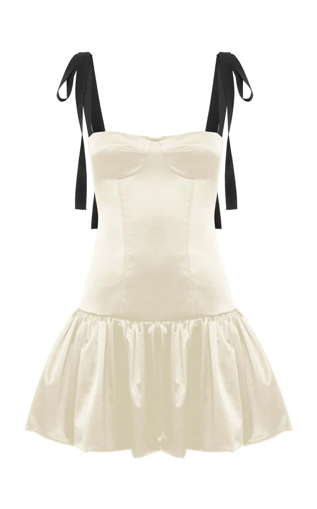 Anna October Anna October - Patrice Bustier Satin Mini Dress - Ivory - L - Moda Operandi 1