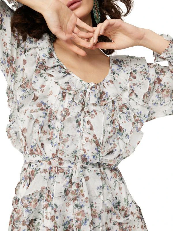 MARISSA WEBB Floral One-Shoulder Minidress 4