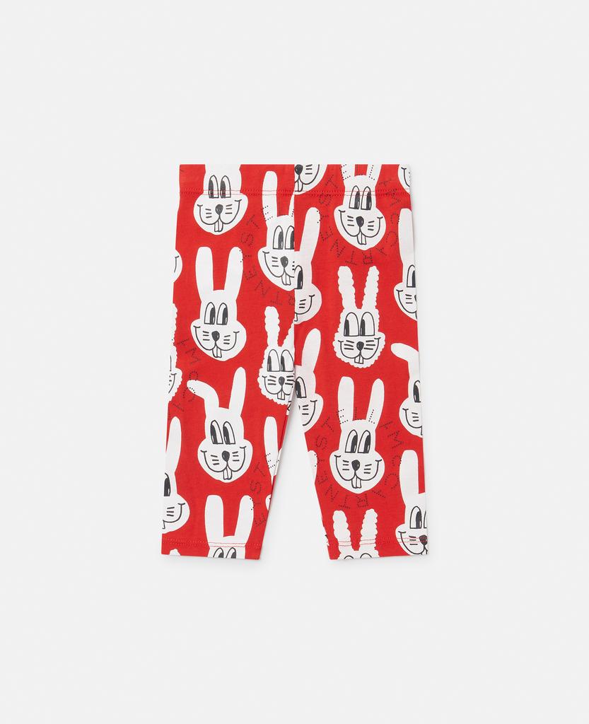 Stella McCartney Stella McCartney - Rabbit Print Leggings, Red, Size: 9m