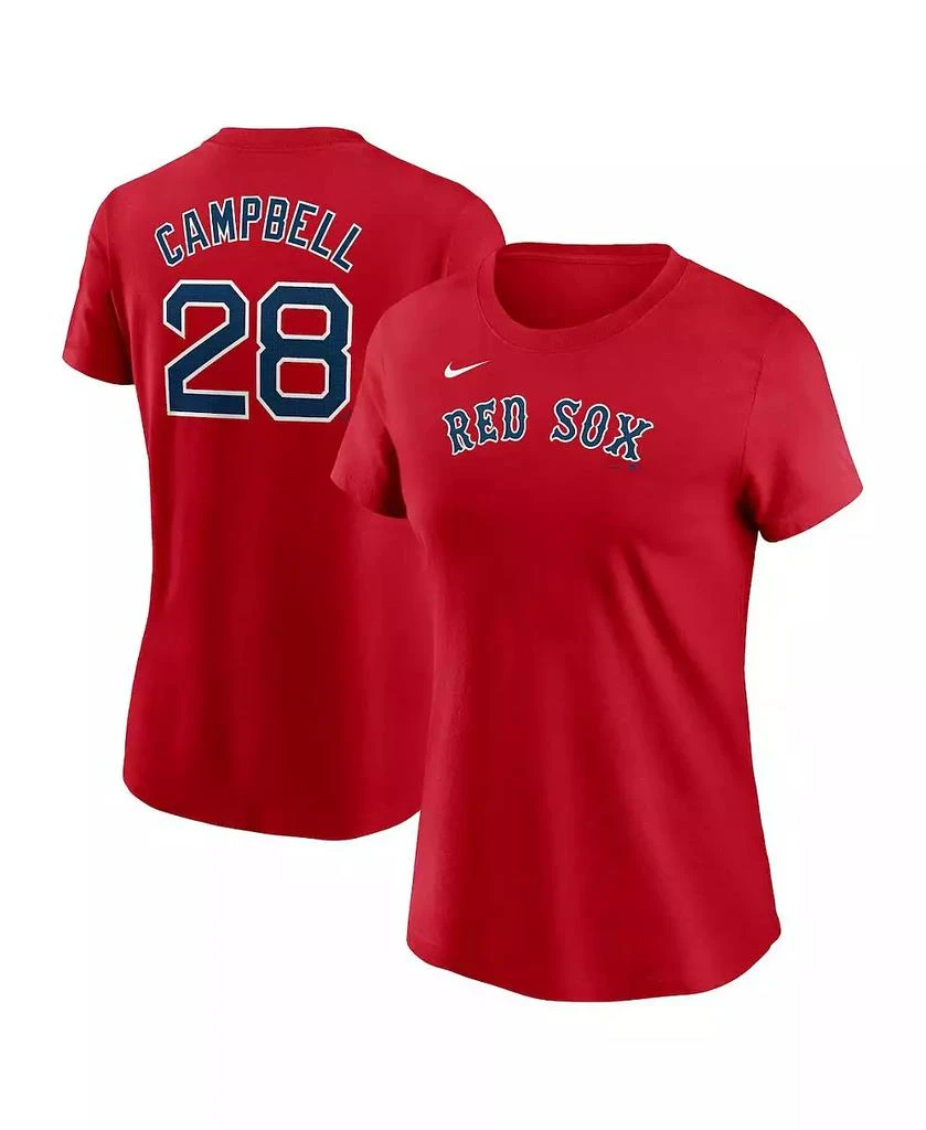 NIKE Women's Kristian Campbell Red Boston Red Sox Fuse Name Number T-Shirt 1