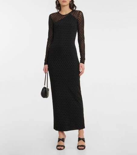 ROTATE Birger Christensen Isadora logo mesh maxi dress 2
