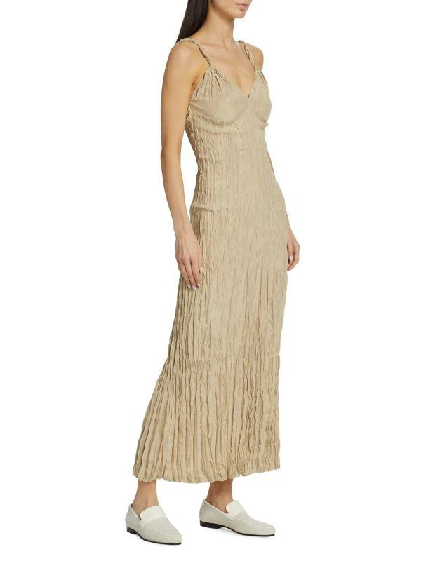 Totême Twisted Crinkled Silk Maxi Dress 3