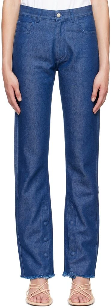 Marques Almeida Navy Slanted Jeans 1