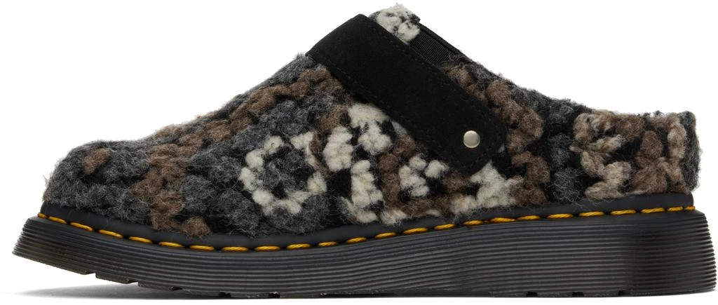 Dr. Martens Black & Brown Isham Crochet Wool Mules 3