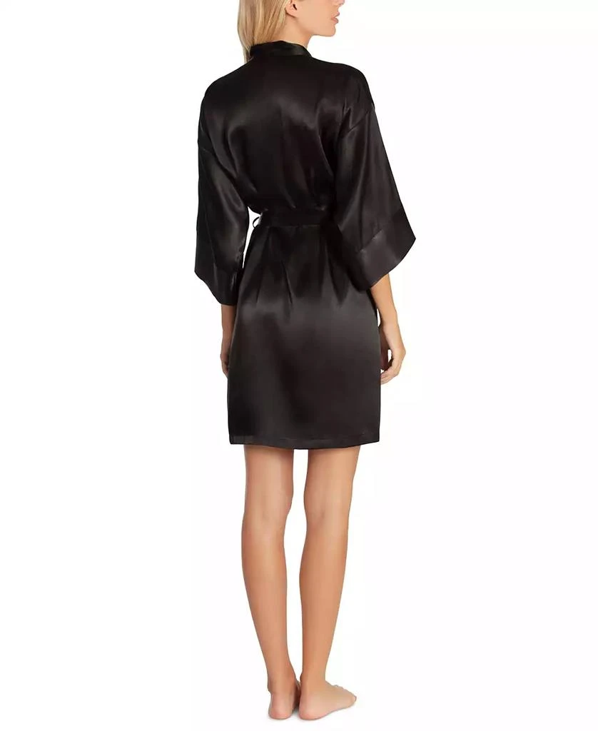 Linea Donatella Women's Short Satin Wrap Robe Lingerie 2