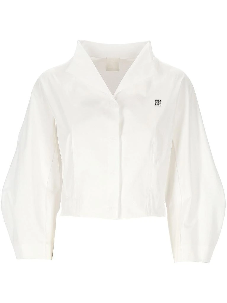 Givenchy Givenchy Logo Plaque Collared Shirt from Cettire