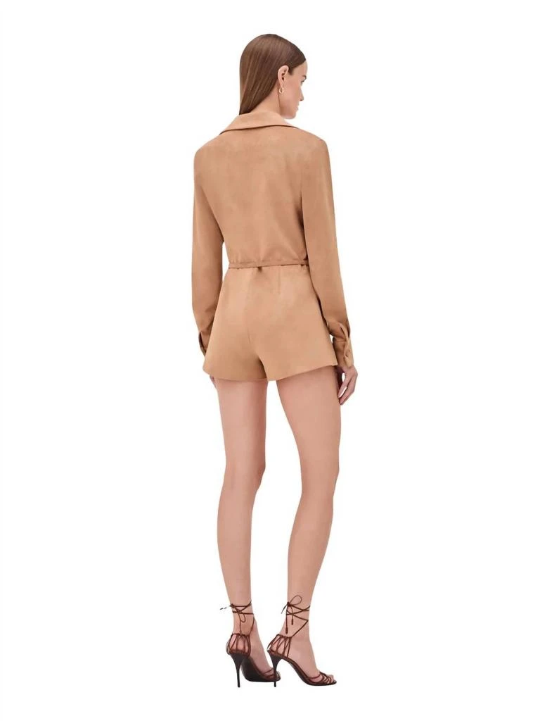 Alexis Archer Romper In Tan 3