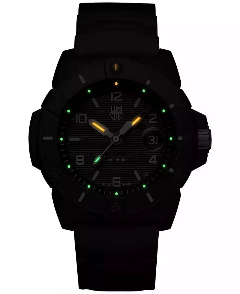 Luminox Men's Swiss Navy Seal Magnifying Glass Dive Black Rubber Strap Watch 45mm 4