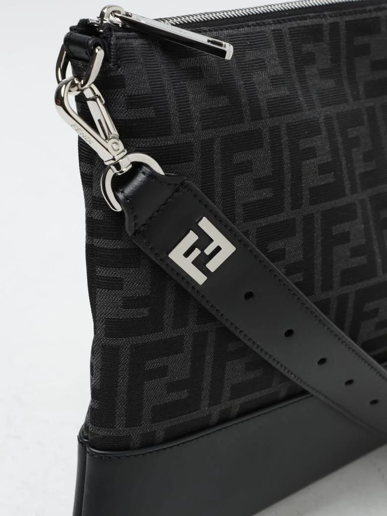 Fendi Fendi After pouch in leather and fabric with jacquard FF monogram 3