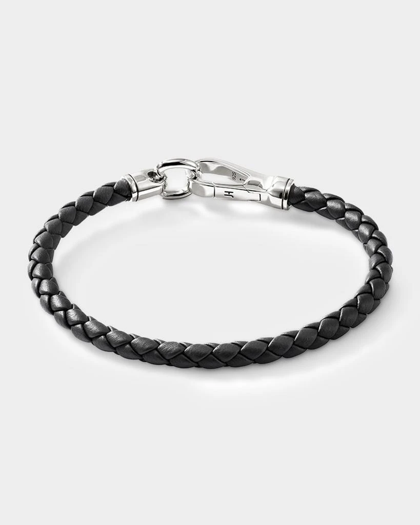 John Hardy Men
s Briaded Leather Hook Clasp Bracelet, 5mm 3