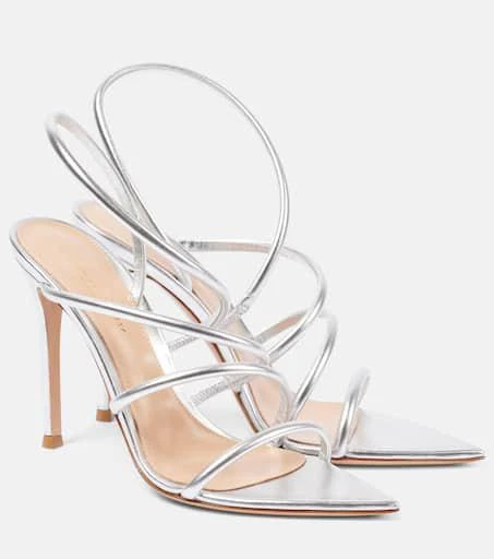Gianvito Rossi Ettie 105 metallic leather sandals 1