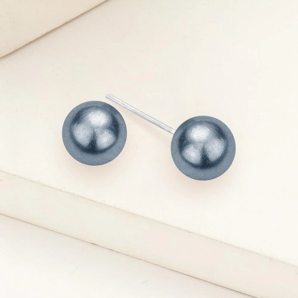 FASHNZFAB Pearl Stud Earrings - Gray