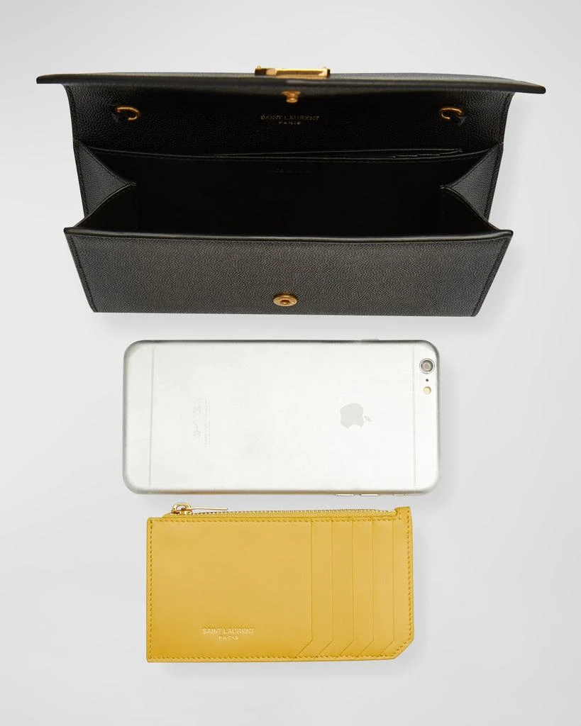 Yves Saint Laurent Uptown YSL Wallet on Chain in Grained Leather 9