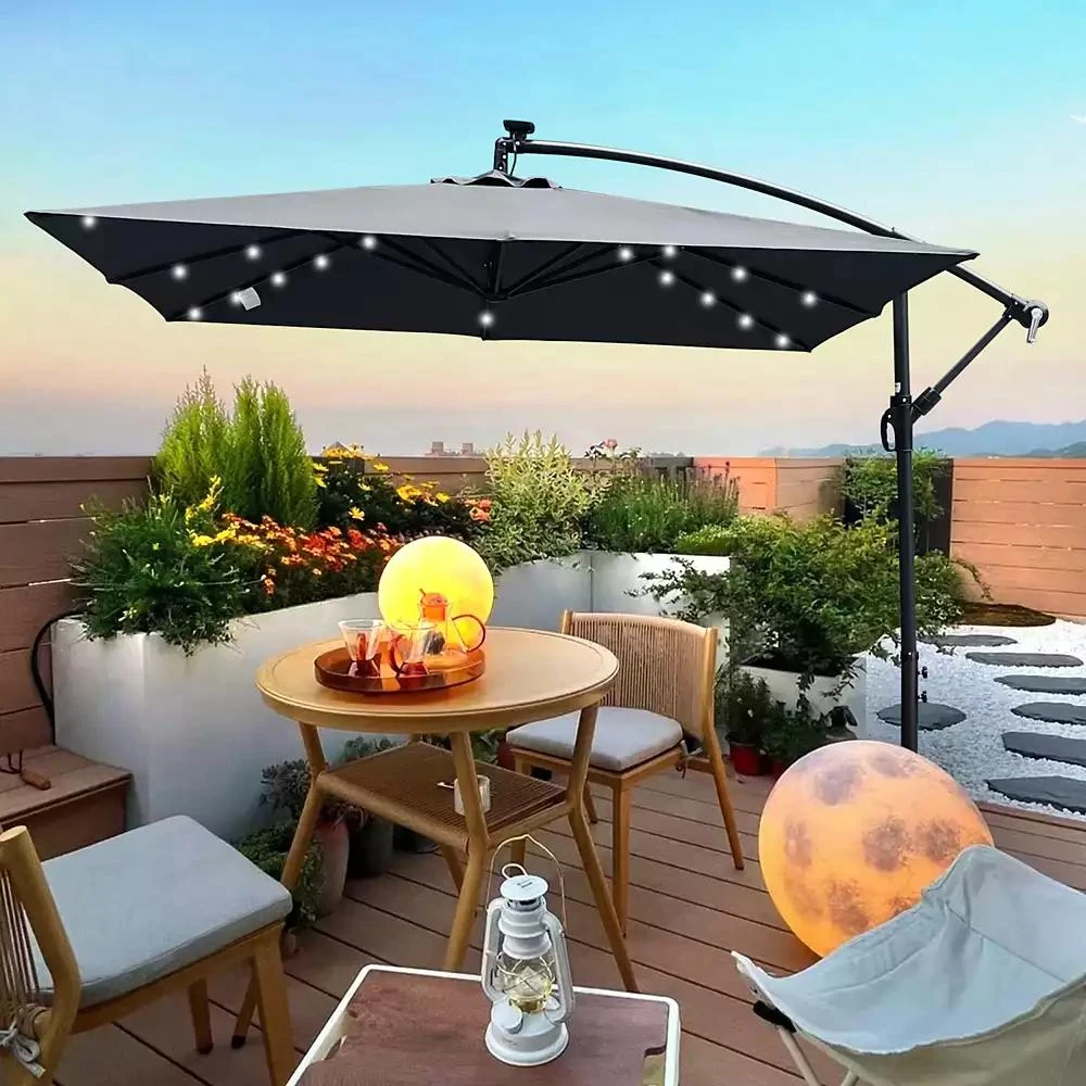 Streamdale Furniture Streamdale Solar Powered LED Patio Umbrella with Crank
Base 3