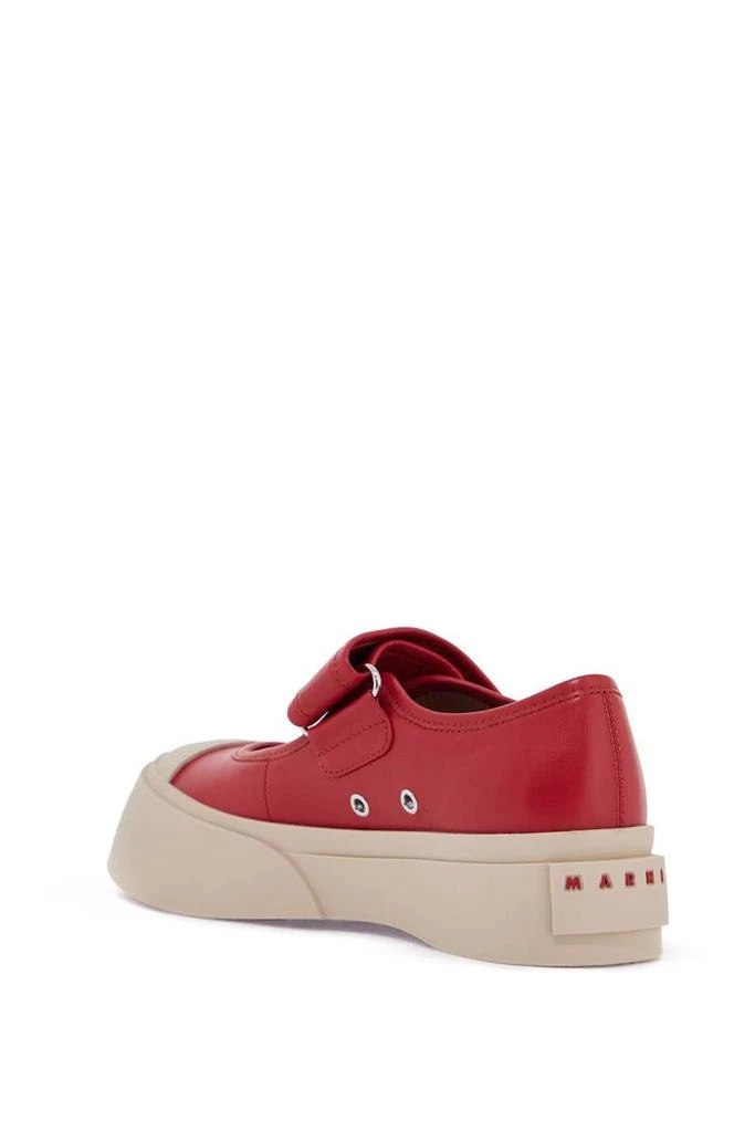 Marni intense crimson calfskin sneakers with velcro closure 3